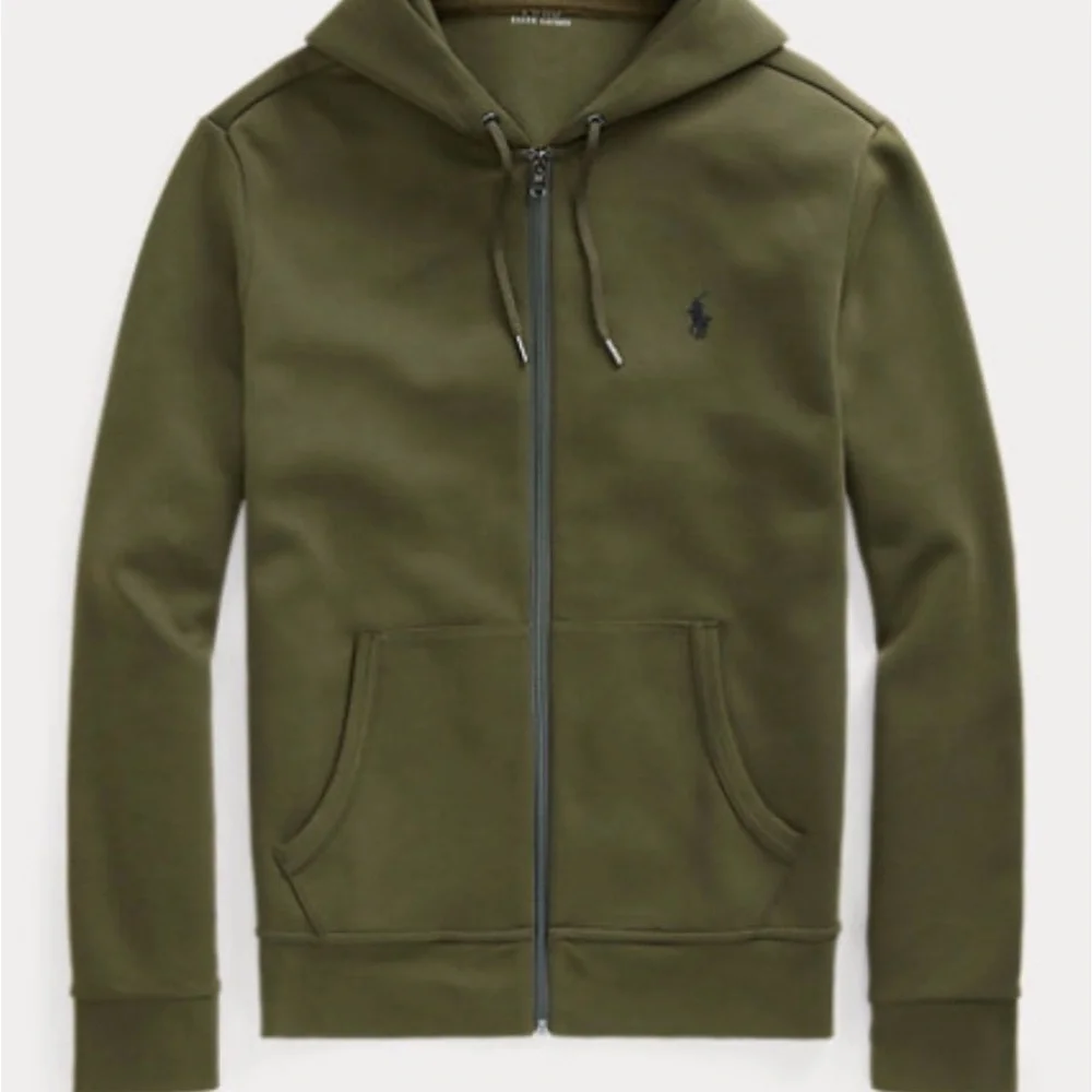 Polo Ralph Lauren Men's M Double Knit Full Zip Hoodie Olive Green - Picture 3 of 6